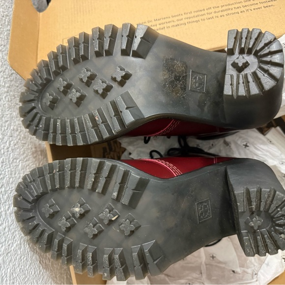 Dr. Martens Persephone ShirazOx Blood Lace-Up Boots 6-hole Platform Heeled Docs - Picture 8 of 16